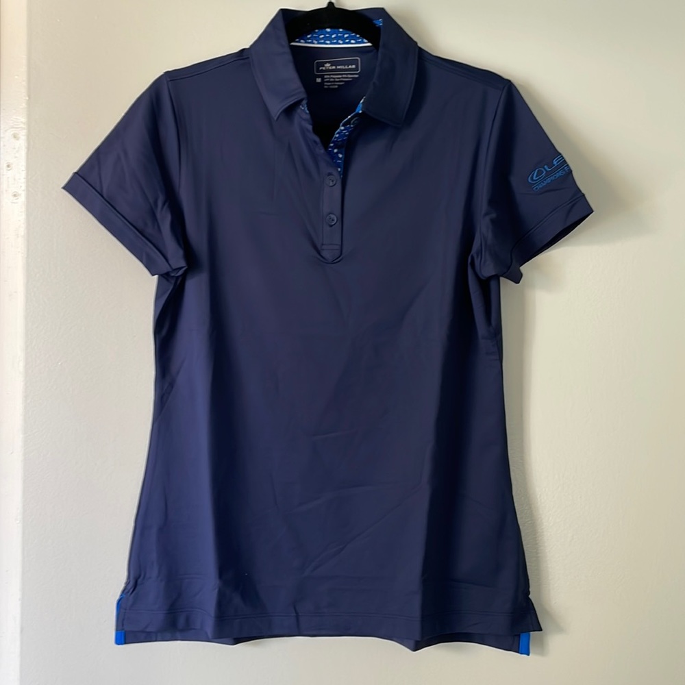 Peter Millar Navy Short Sleeve Golf Polo Shirt Lexus Champions for Charity.